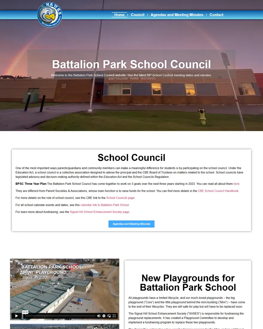 Battalion Park School Council website by Two Trees Studio
