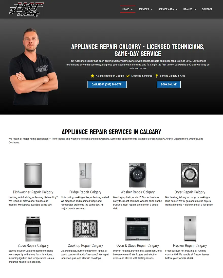 Fast Repair website by Two Trees Studio