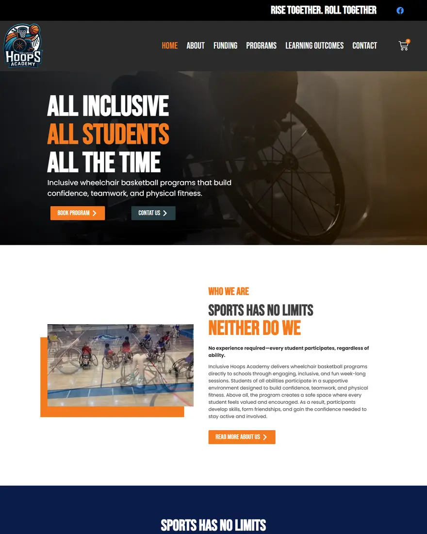 Inclusive Hoops Academy website by Two Trees Studio