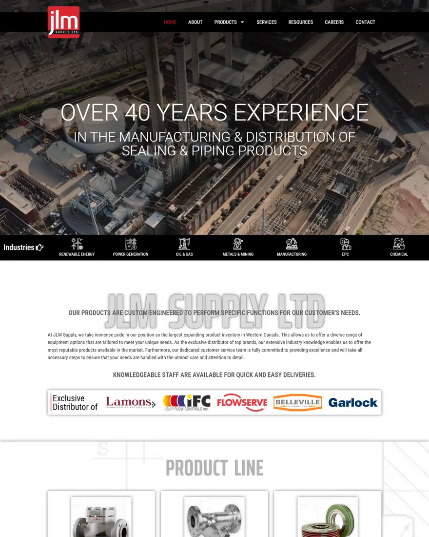 JLM Supply website by Two Trees Studio