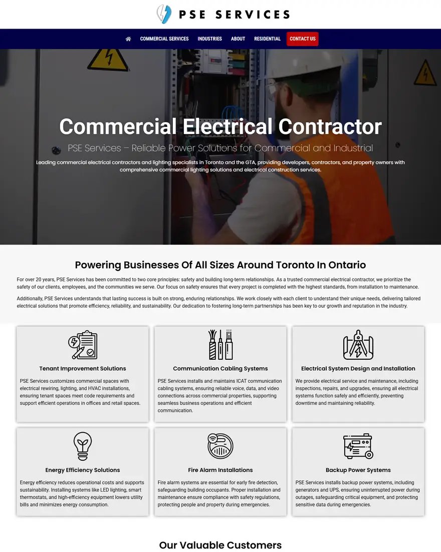 PSE Services website by Two Trees Studio
