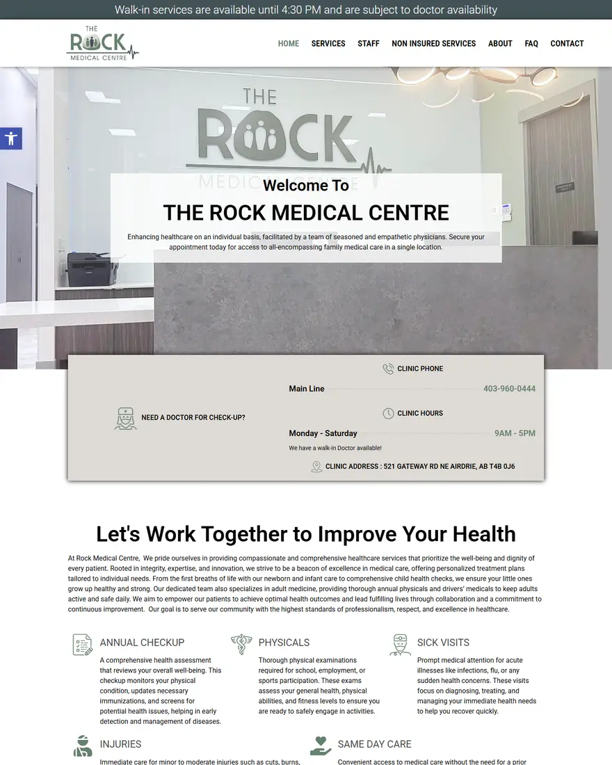 The Rock Medical Centre website by Two Trees Studio